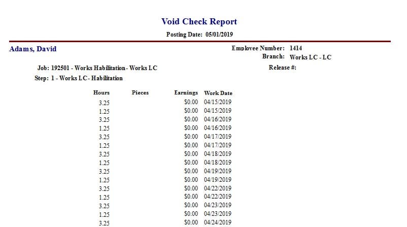 Void paycheck print