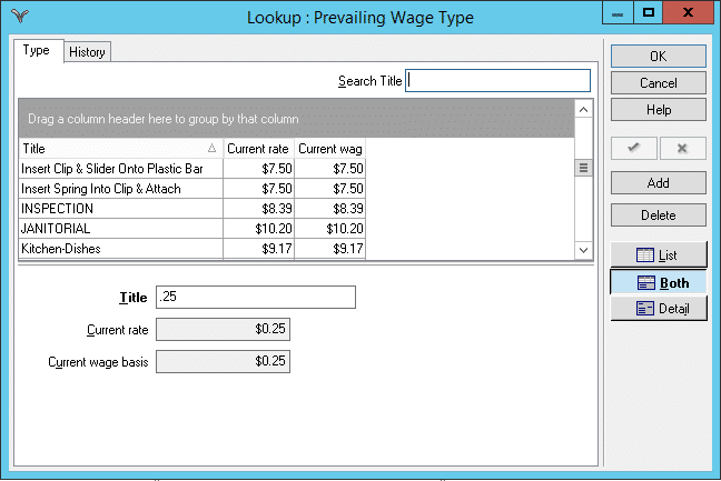 prevailing wage type lookup